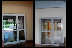 Drzwi wejściowe od strony głównej(przed i po wymianie)